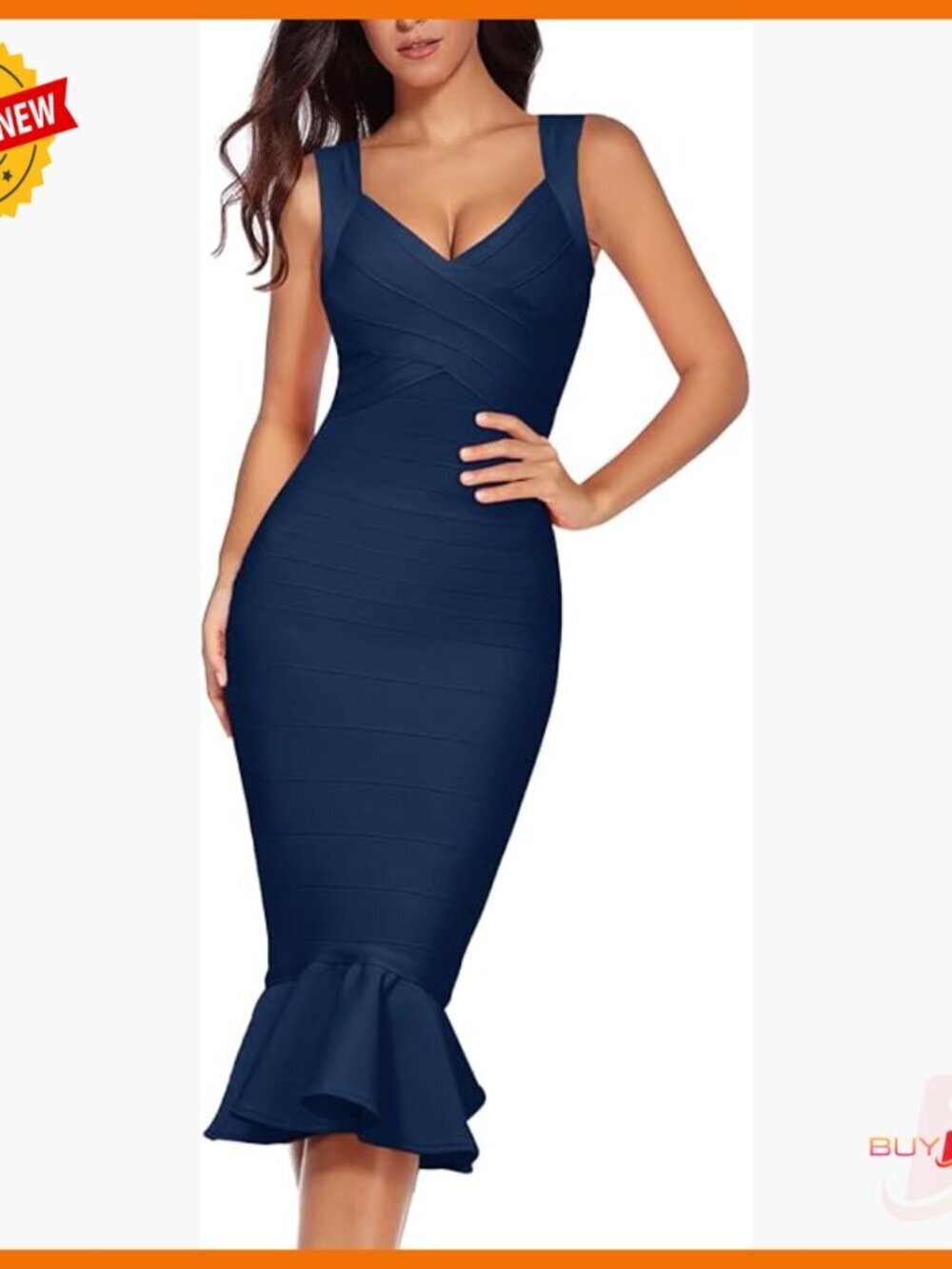 Sleeveless Fishtail Midi Bandage Dress Bodycon Club Party Evening